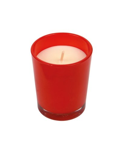 Candela in bicchierino di vetro Sphere Rosso