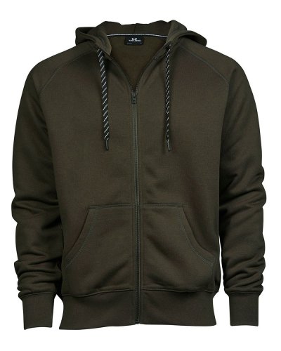 Felpa con cappuccio e zip Dark Olive