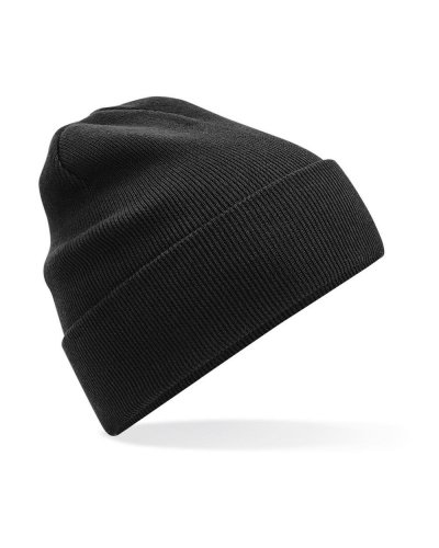 Berretto con risvolto in cotone organico Original Black
