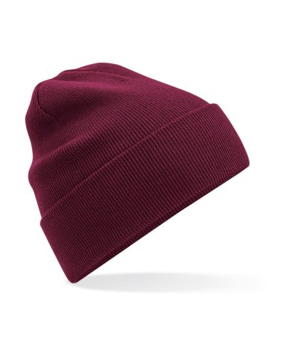 Berretto con risvolto in cotone organico Original Burgundy