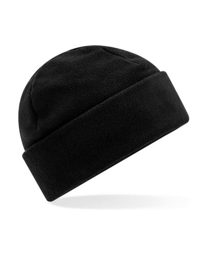 Berretto con risvolto in pile Recycled Black