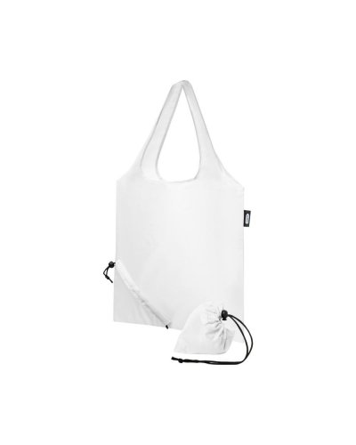 Tote bag pieghevole in RPET Sabia Bianco