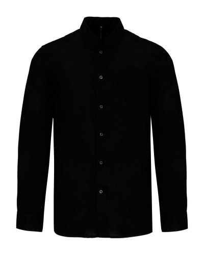 Camicia uomo collo alla coreana manica lunga