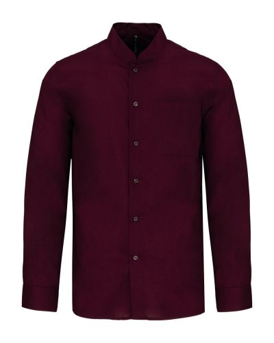 Camicia uomo collo alla coreana manica lunga