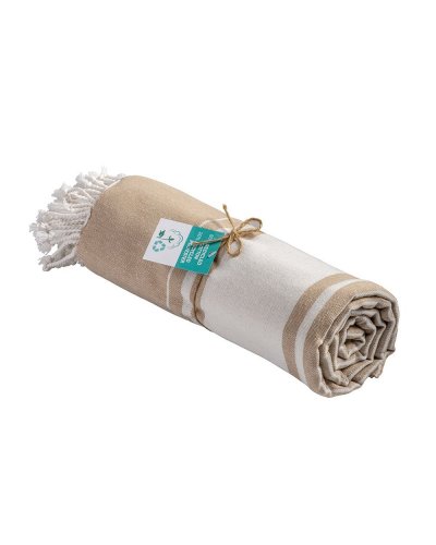 Telo mare/pareo con frange Naturale