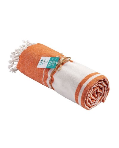 Telo mare/pareo con frange Arancione