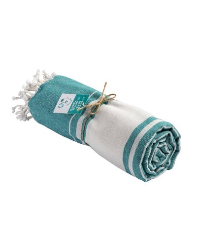 Telo mare/pareo con frange Verde acqua
