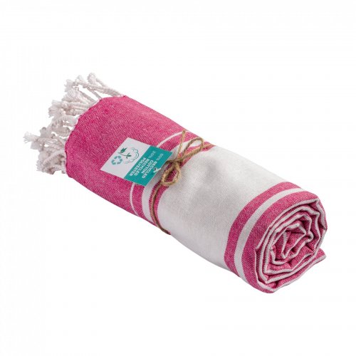Telo mare/pareo con frange Fucsia