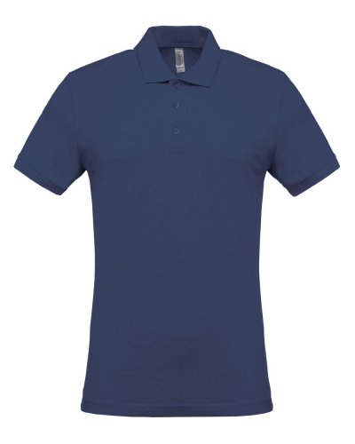 Polo piqué uomo manica corta Deep Blue
