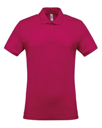 Polo piqué uomo manica corta Fuchsia