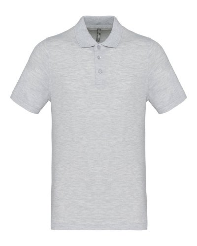 Polo piqué uomo manica corta Ash Heather