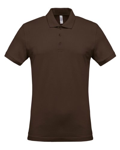 Polo piqué uomo manica corta Chocolate