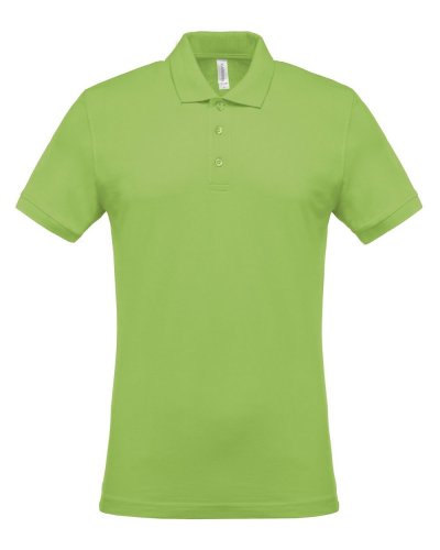 Polo piqué uomo manica corta Lime