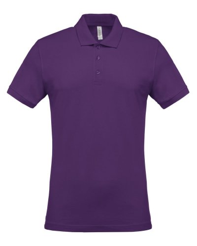 Polo piqué uomo manica corta Purple