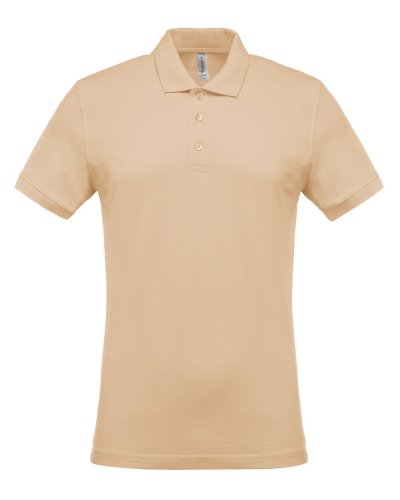 Polo piqué uomo manica corta Light Sand