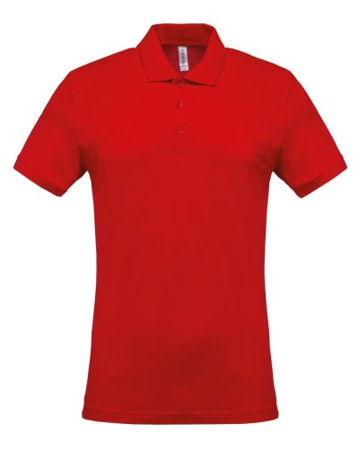 Polo piqué uomo manica corta Red