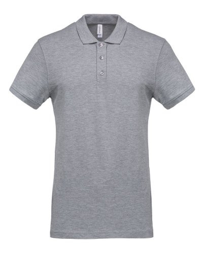 Polo piqué uomo manica corta Oxford Grey