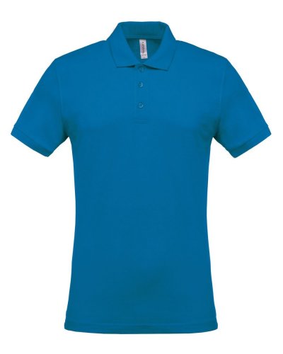 Polo piqué uomo manica corta Tropical Blue