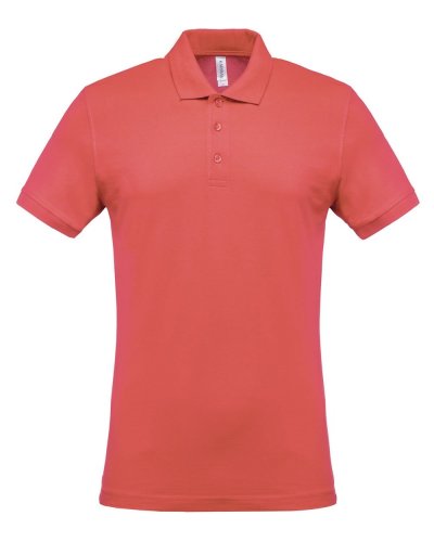 Polo piqué uomo manica corta True Coral