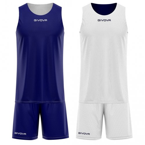 Kit double in mesh Blu/Bianco