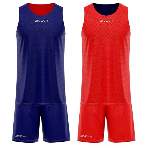 Kit double in mesh Blu/Rosso