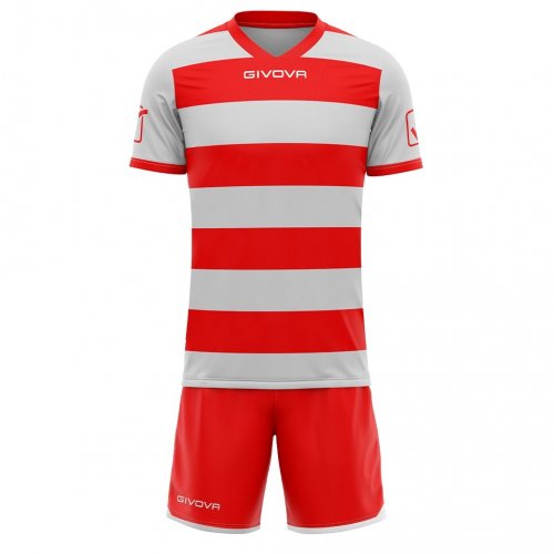 Kit Rugby Grigio Chiaro/Rosso