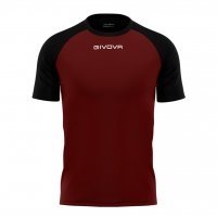 T-shirt capo Interlock Granata/Nero