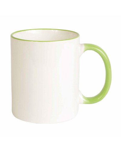 Tazza con manico e bordo colorati 320 ml Verde