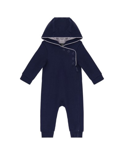 Tutina baby con cappuccio Navy / Oxford Grey