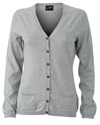 Ladies' Cardigan Light-Grey-Melange