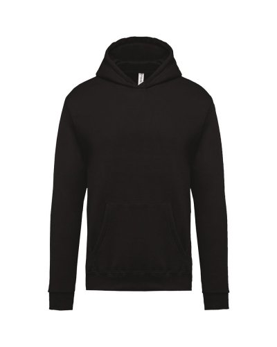 Felpa bambino con cappuccio foderato Black