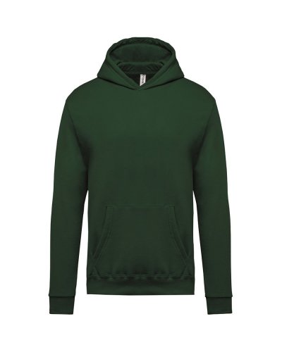 Felpa bambino con cappuccio foderato Forest Green