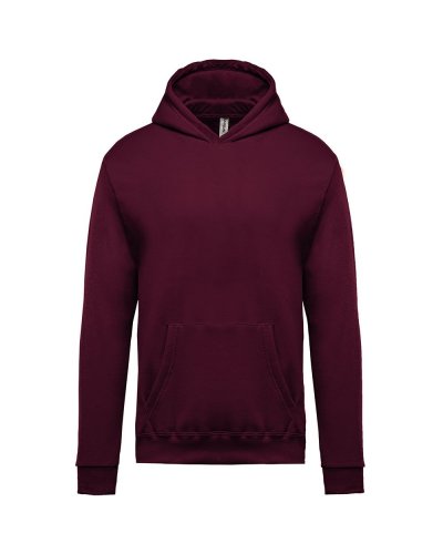 Felpa bambino con cappuccio foderato Wine