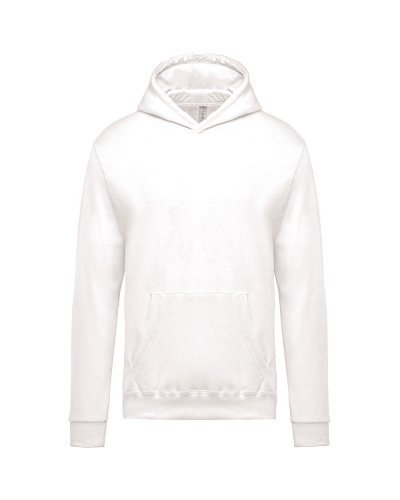 Felpa bambino con cappuccio foderato White