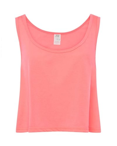 Top corto da donna con spalline larghe Fucsia Fluor
