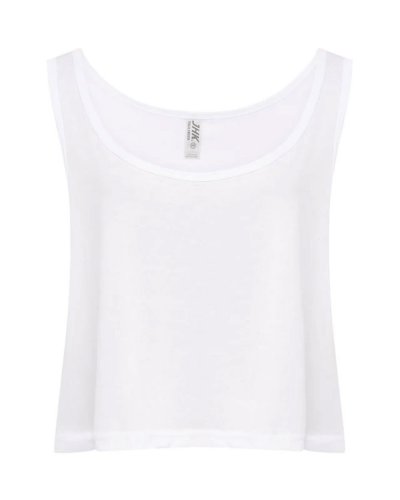 Top corto da donna con spalline larghe White