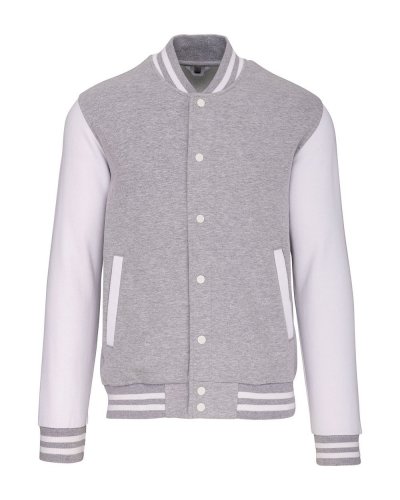 Giubbotto in felpa Teddy unisex Oxford Grey / White