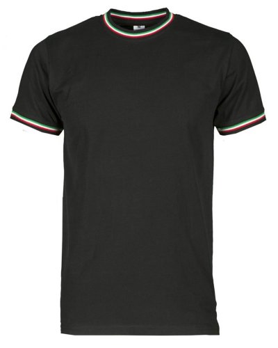 T-shirt da uomo girocollo tricolore Nero