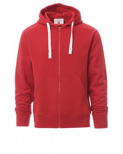 Felpa uomo Portland full zip e cappuccio Rosso