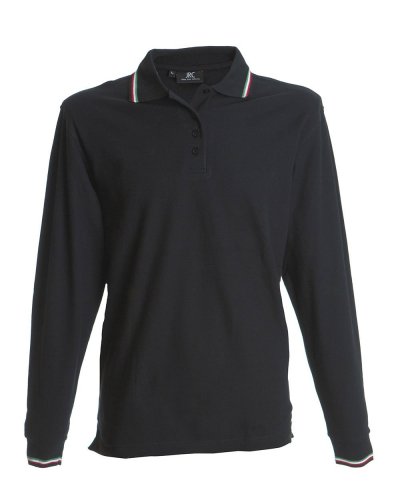Polo donna manica lunga Savona Black