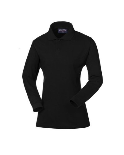 Polo donna Lizard manica lunga Nero