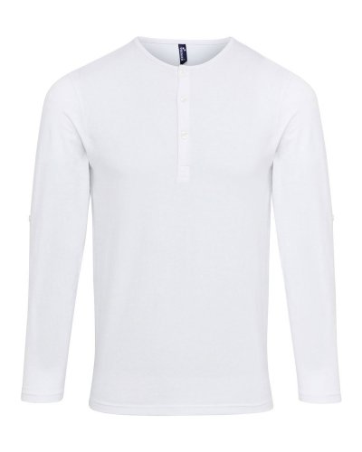 Men's Long John Roll Sleeve Tee White