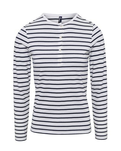Women's Long John Roll Sleeve Tee White/Navy