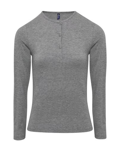 Women's Long John Roll Sleeve Tee Grey Marl