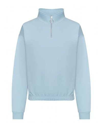 Women's Cropped ½ Zip Sweat Sky Blue