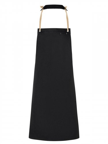 Bib Apron with cords 70 x 85 cm Black