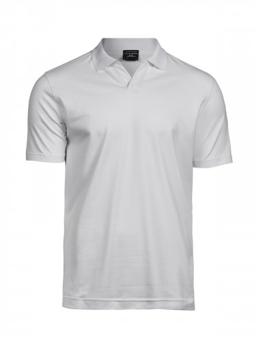 Polo scollo a V Luxury Stretch White