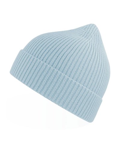 Berretto in maglia a coste fini con risvolto Andy Light blue