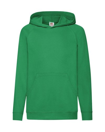 Felpa bambino leggera con cappuccio Kelly green