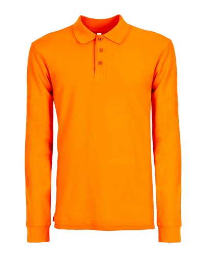 Polo a maniche lunghe set-in Evolution Safety Orange